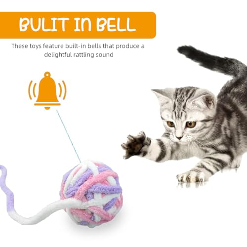 Qpets® Plush Cat Ball Toys Rattling Teasing with Built in Bell Colorful Woolen Sound Toy 9PCS Qpets® Plush Cat Ball Toys Rattling Teasing with Built in Bell Colorful Woolen Sound Toy 9PCS